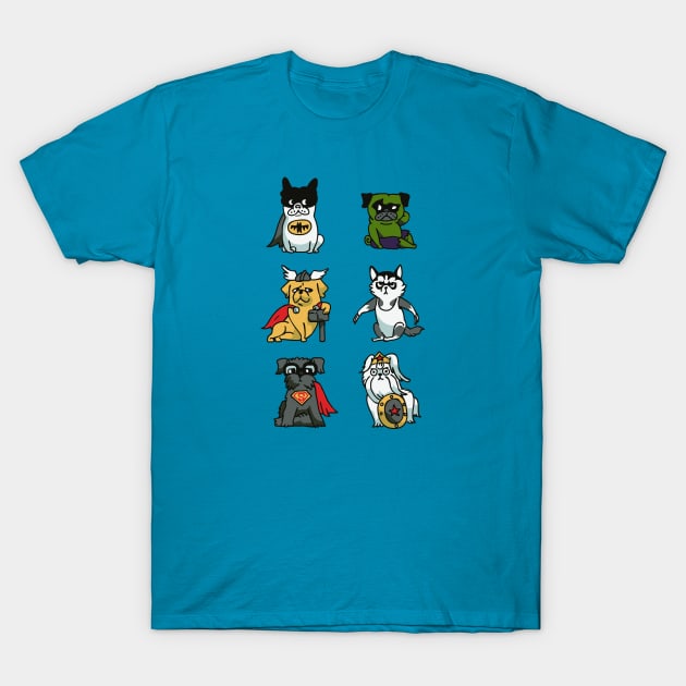 Superhero Puppies T-Shirt by huebucket